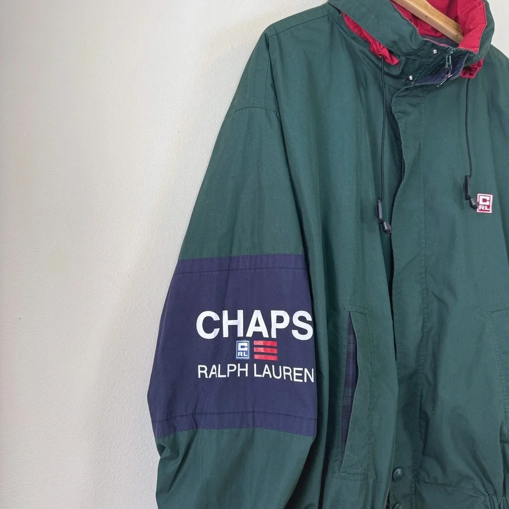Vintage Chaps Ralph Lauren Green Zip Up Green Light Jacket - XL